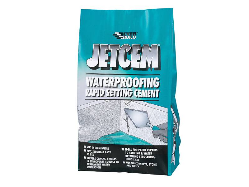 Everbuild Sika EVBJETWAT3 Jetcem Waterproofing Rapid Set Cement (Single 3kg Pack)