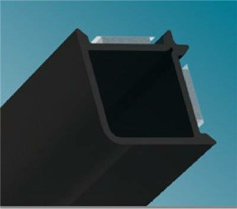 12 - 12.8mm Black 90 Degree Square Glass Corner Joint 3000mm (Bulk pack 30)