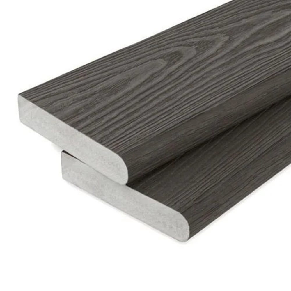 Cladco Premium Bullnose Decking Board Woodgrain Effect Capstock PVC-ASA 3600mm x 150mm x 32mm -... at Building Materials