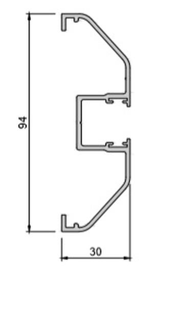 System 3000 adaptor post for 8000 glazing -RAL9010 White at Building Materials