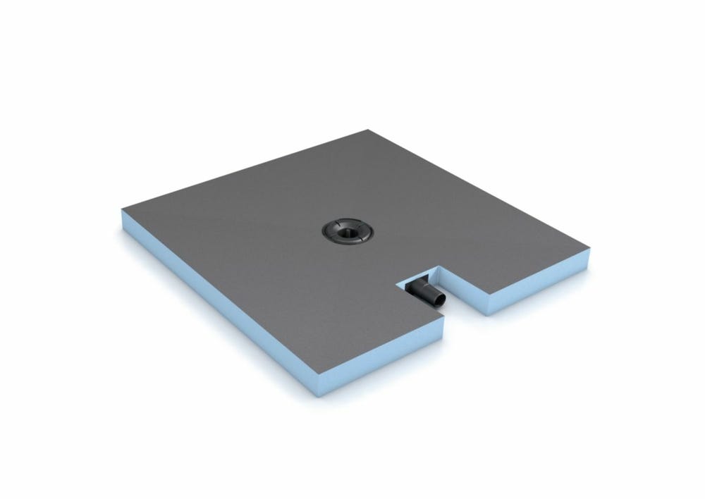 Wedi Fundo Plano Complete System Point Drain Rectangular (Longside Connection) 1200mm x 900mm x 65mm at Building Materials