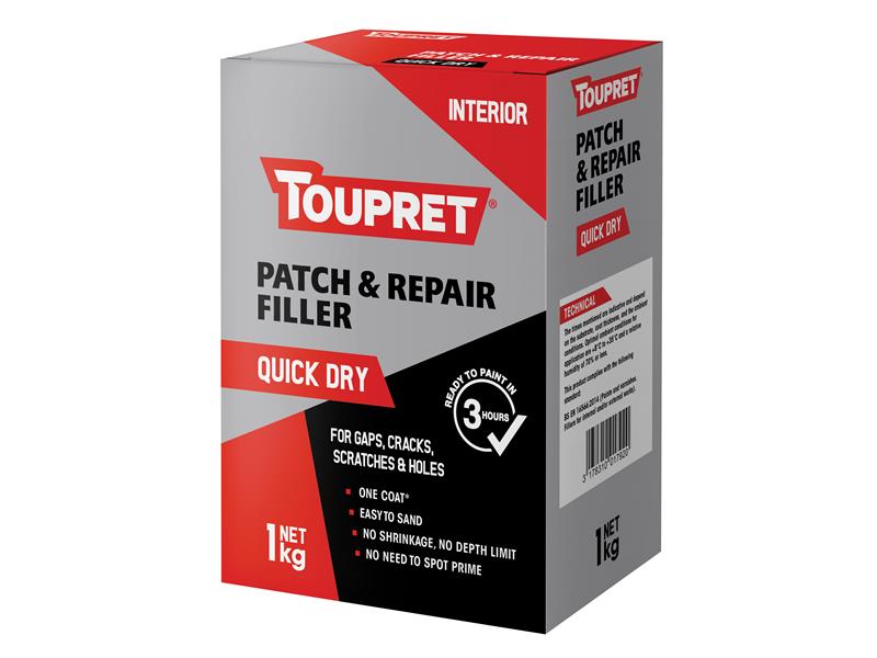 Toupret TOUFGREB01GB Quick Dry Patch & Repair 1kg