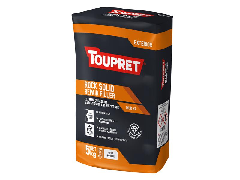 Toupret TOUTTMUX051 Exterior Rock Solid Repair Filler 5kg